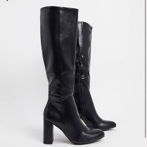 Truffle collected heeled knee high boots